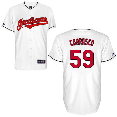 Carlos Carrasco #59 Youth Baseball Jersey-Cleveland Indians Authentic Home White Cool Base MLB Jersey